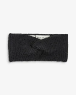Bandeau croisé en maille noir Auden