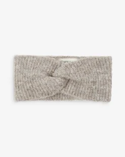 Bandeau croisé en maille taupe Auden