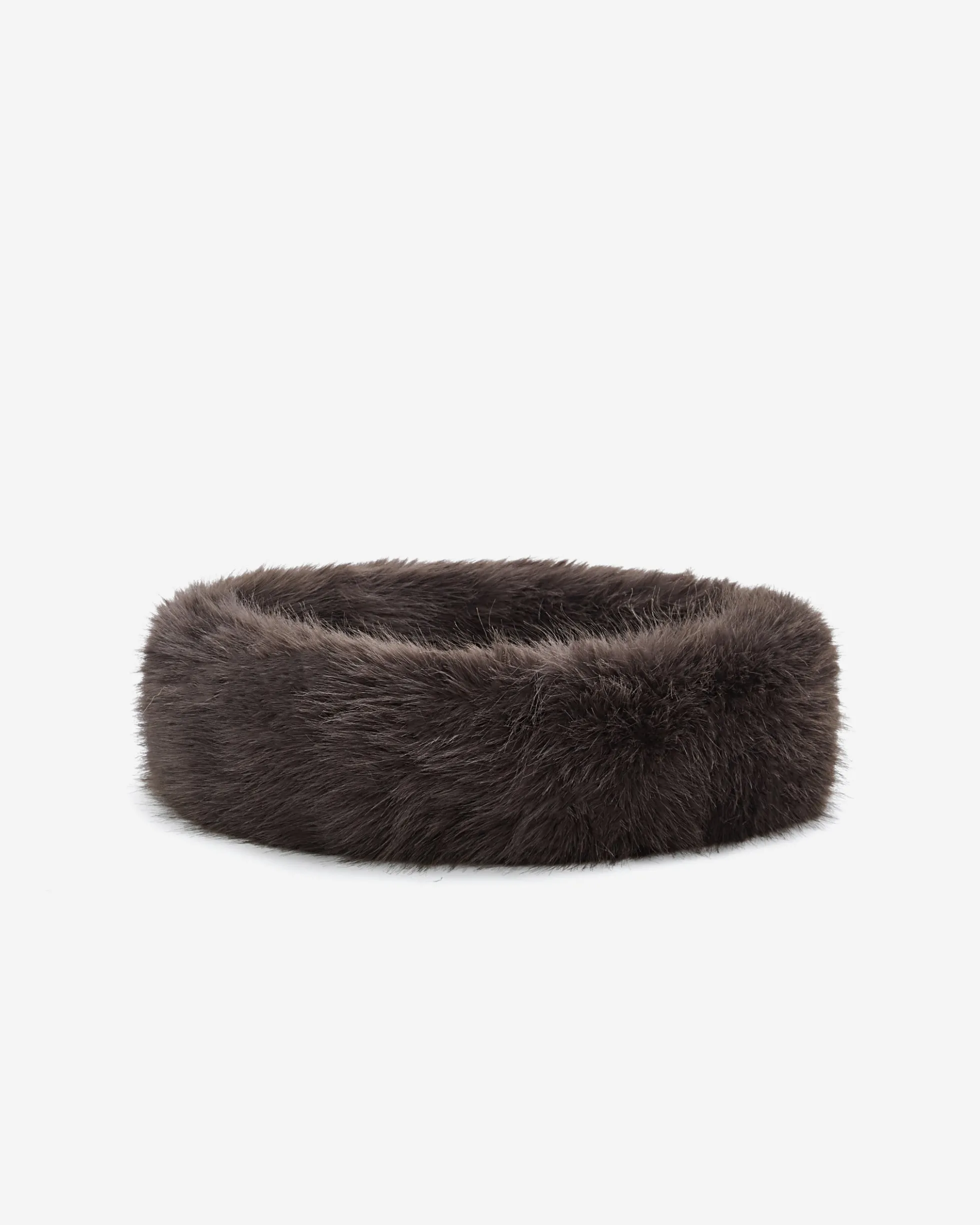 Bandeau en fausse fourrure douce chocolat Bambi