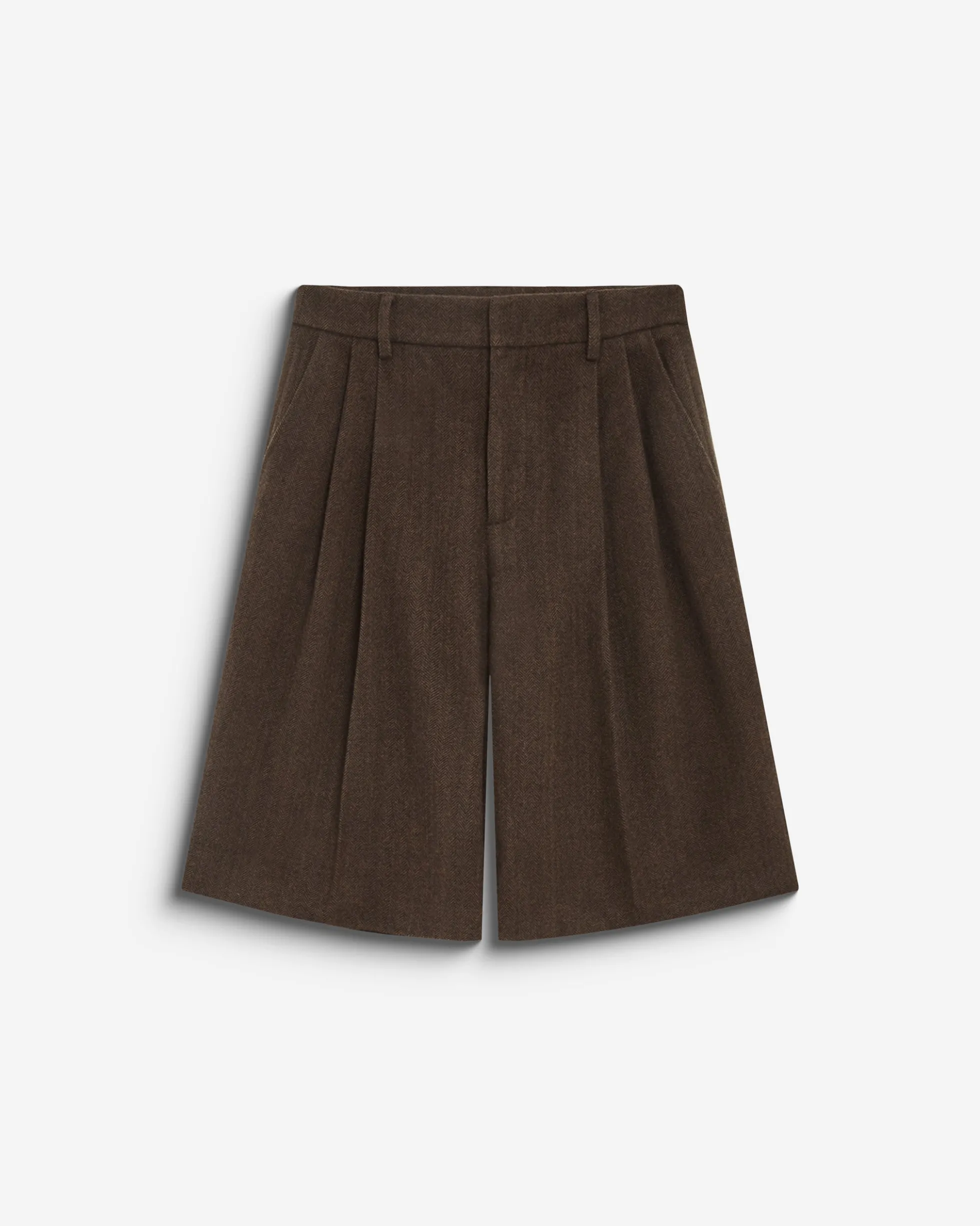 Bermuda long ample motif chevrons chocolat Bradi