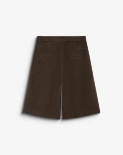 Bermuda long ample motif chevrons chocolat Bradi