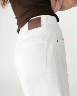 Bermuda long en jean taille haute ecru Will