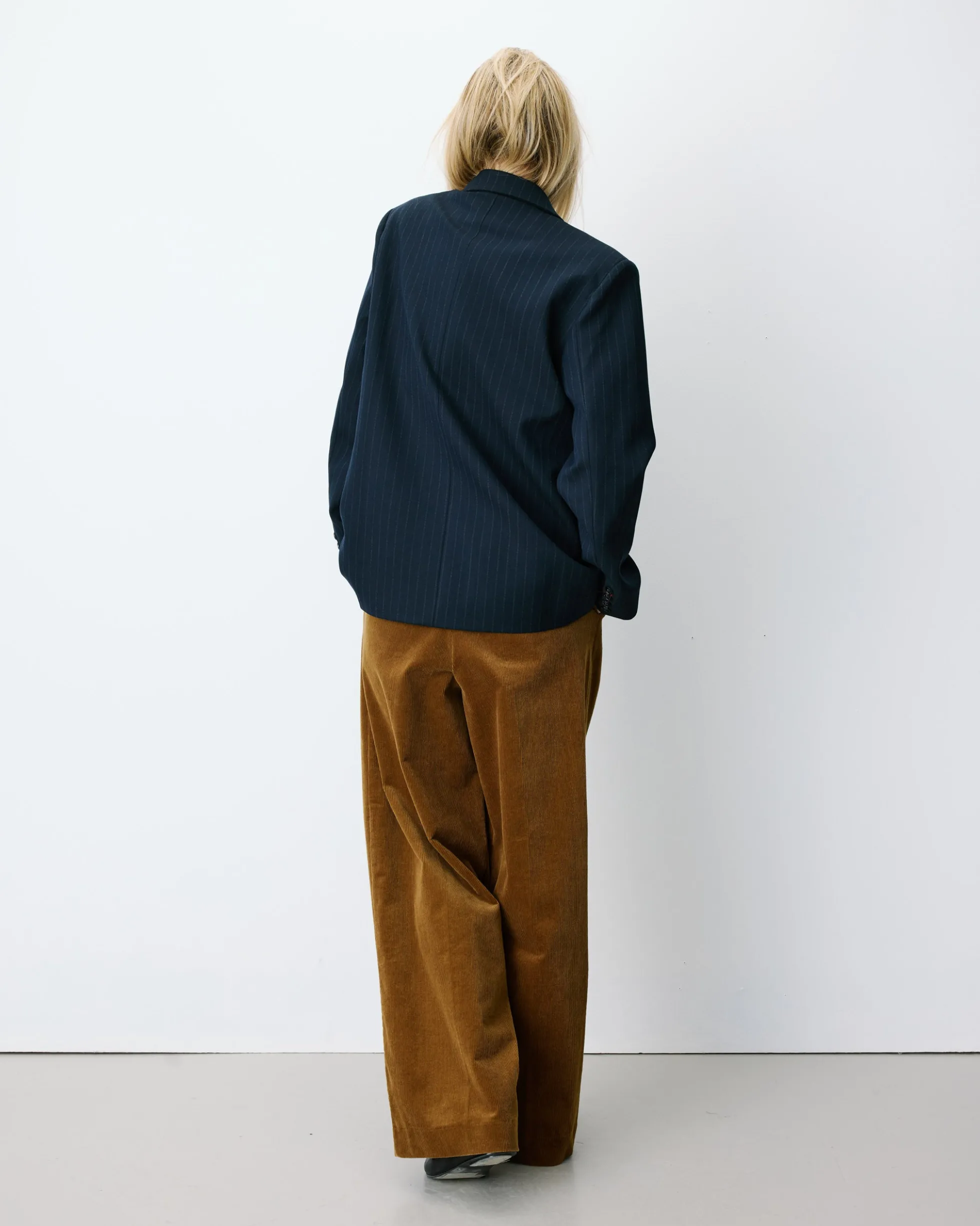 Blazer croisé à rayures marine Auguste
