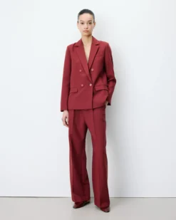 Blazer droit à boutonnage croisé terracotta Noix