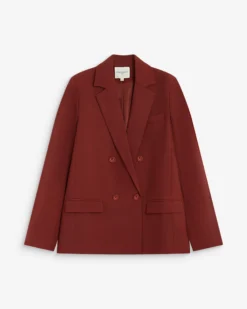 Blazer droit à boutonnage croisé terracotta Noix