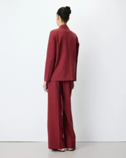Blazer droit à boutonnage croisé terracotta Noix
