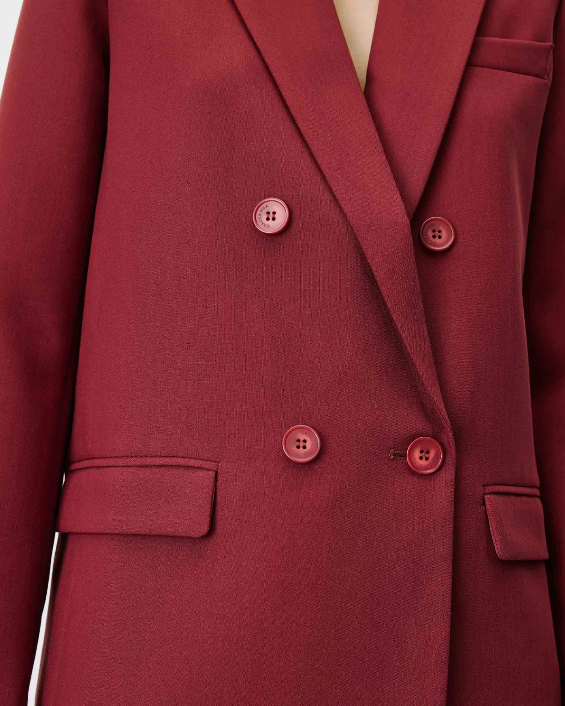 Blazer droit à boutonnage croisé terracotta Noix