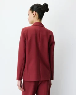 Blazer droit à boutonnage croisé terracotta Noix