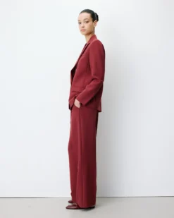 Blazer droit à boutonnage croisé terracotta Noix