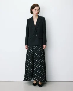 Blazer droit à boutonnage croisé noir Noix