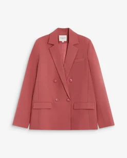 Blazer droit à boutonnage croisé blush Noix