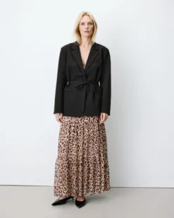 Blazer droit cintré à la taille chocolat Acario