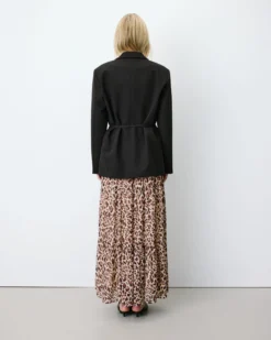 Blazer droit cintré à la taille chocolat Acario