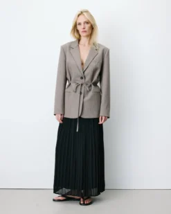 Blazer droit rayé cintré à la taille rayure Acario