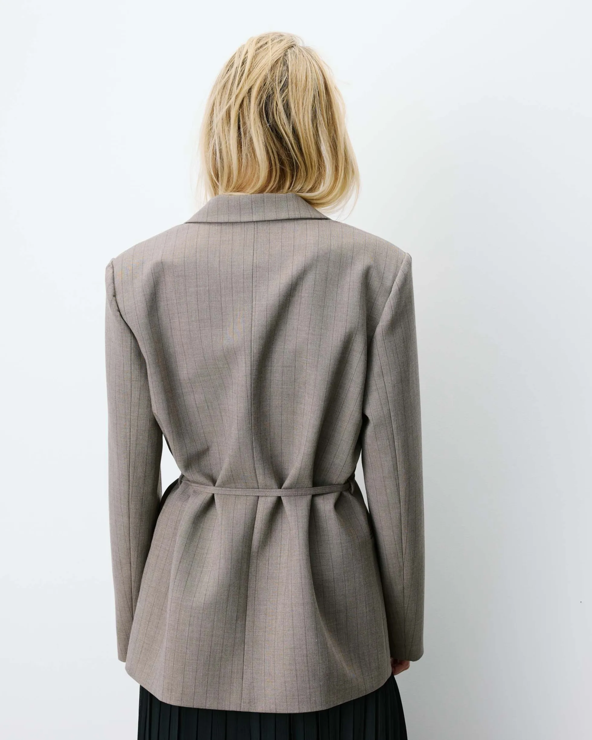 Blazer droit rayé cintré à la taille rayure Acario