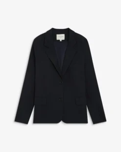 Blazer droit simple boutonnage à poches marine Alarick