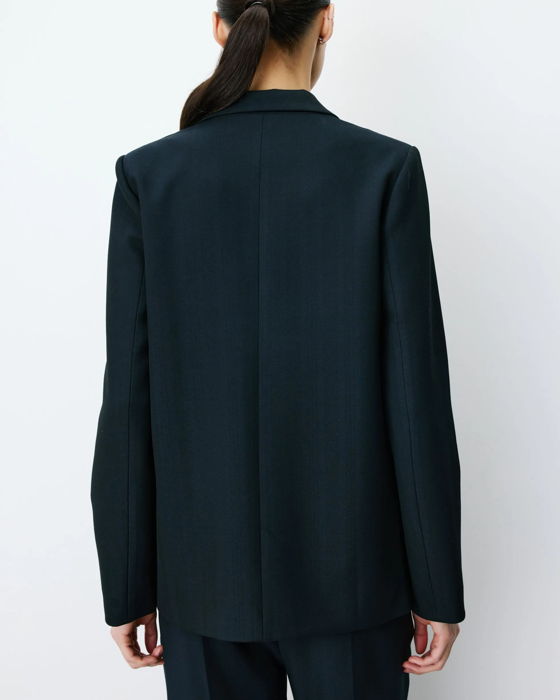 Blazer droit simple boutonnage à poches marine Alarick
