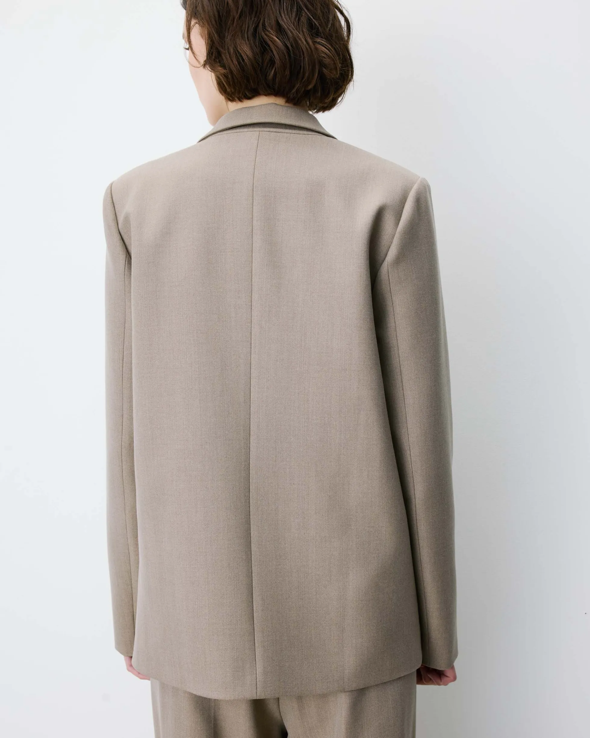 Blazer droit simple boutonnage à poches beige Alarick