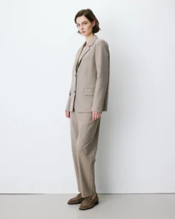 Blazer droit simple boutonnage à poches beige Alarick