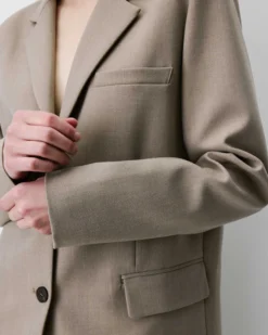 Blazer droit simple boutonnage à poches beige Alarick