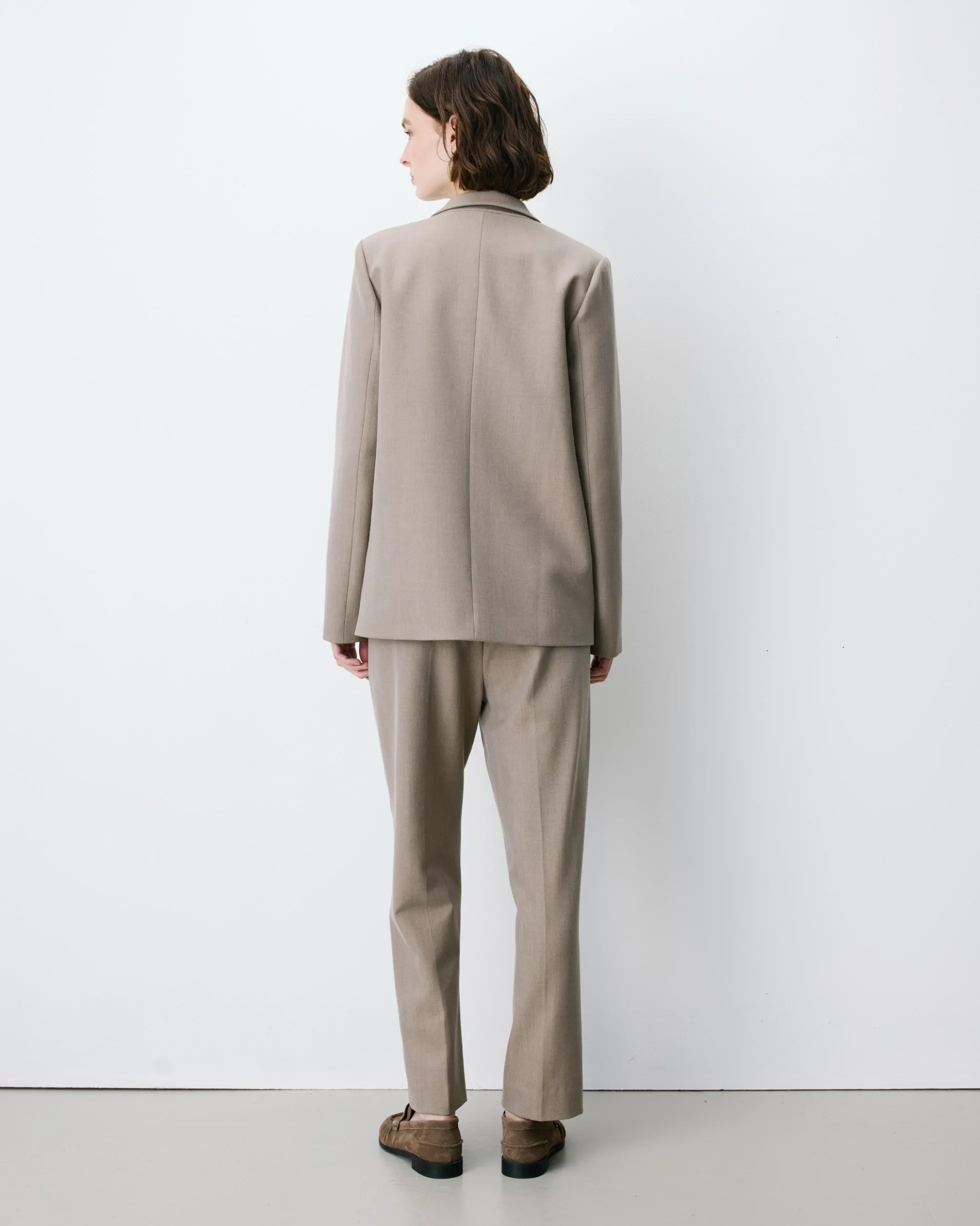 Blazer droit simple boutonnage à poches beige Alarick