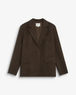 Blazer oversize structuré à boutons au dos chocolat Behati