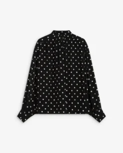 Blouse col lavallière manches longues pois Angelica