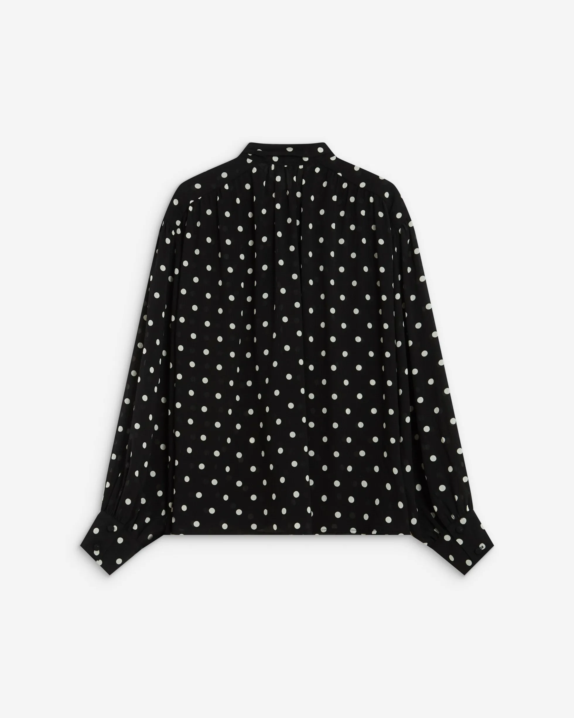Blouse col lavallière manches longues pois Angelica