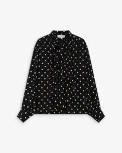 Blouse col lavallière manches longues pois Angelica