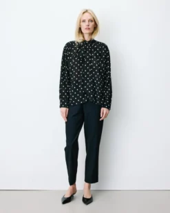 Blouse col lavallière manches longues pois Angelica