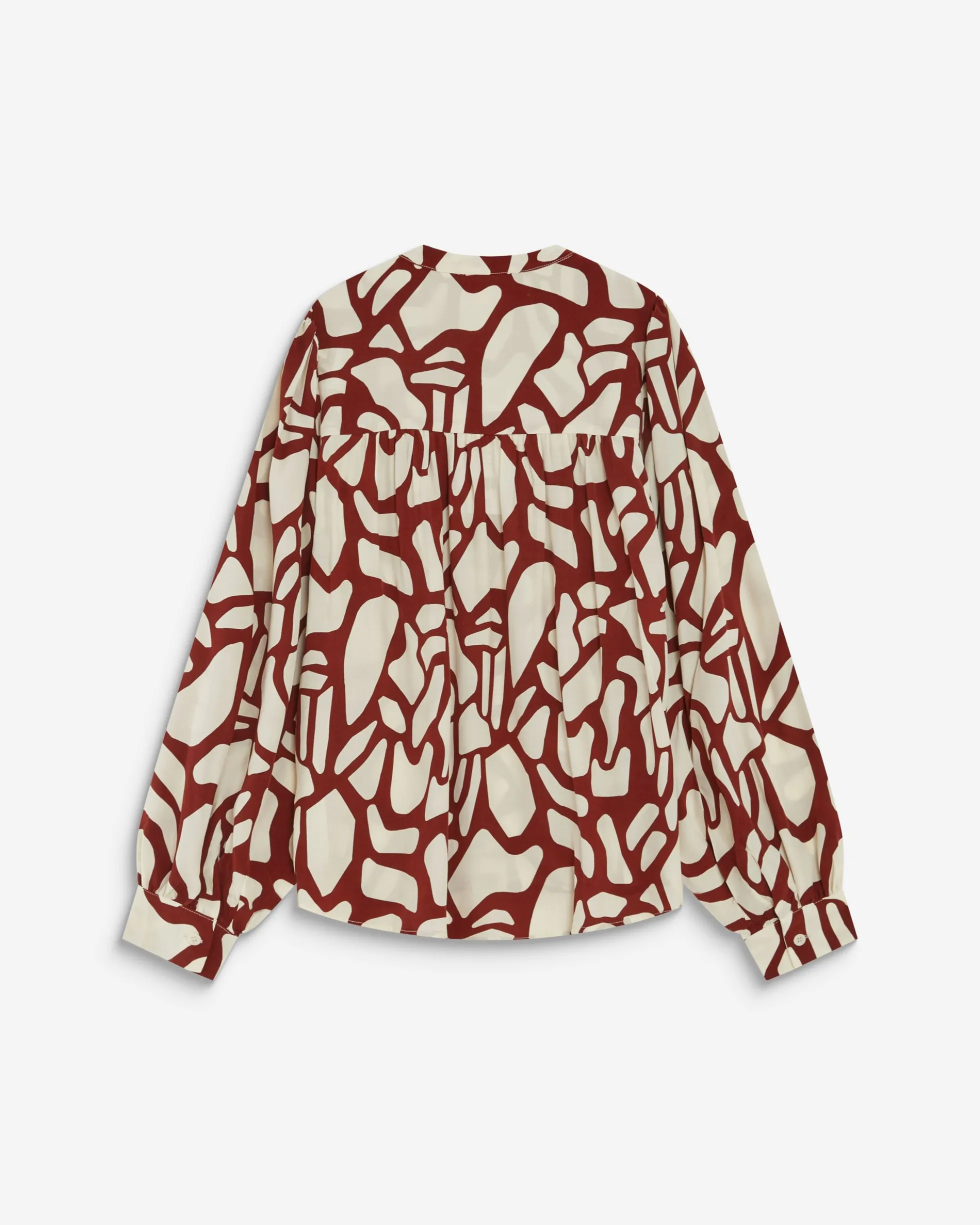Blouse col V à imprimé géométrique terracotta Ambrine