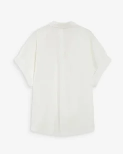 Blouse large en coton manches courtes ivoire Versigny