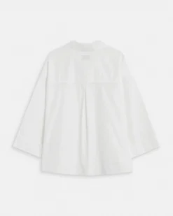 Blouse oversize manches larges en coton ivoire Ambre