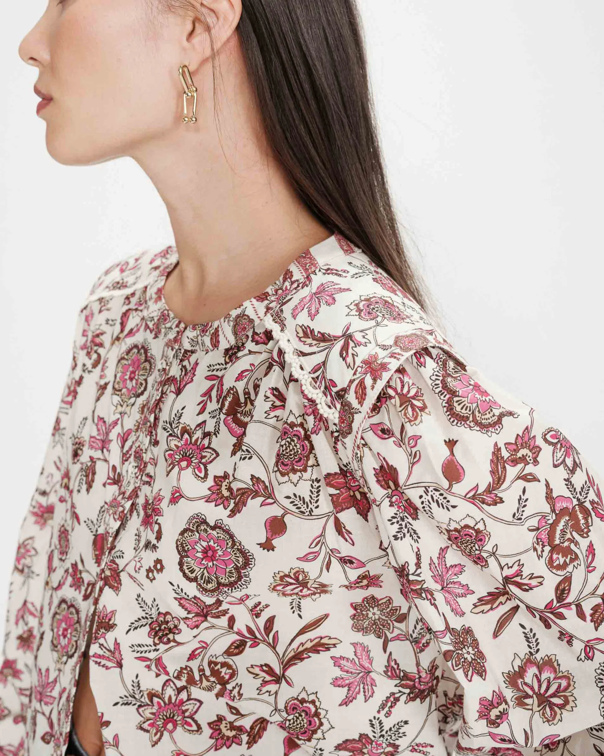 Blouse romantique en coton à motifs fleur Valencia