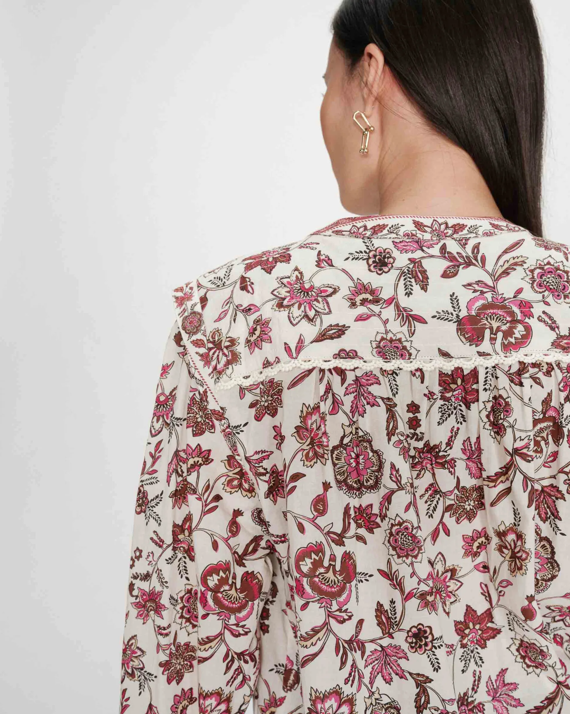 Blouse romantique en coton à motifs fleur Valencia