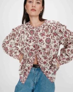 Blouse romantique en coton à motifs fleur Valencia