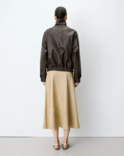 Blouson oversize similicuir à poches chocolat Axel