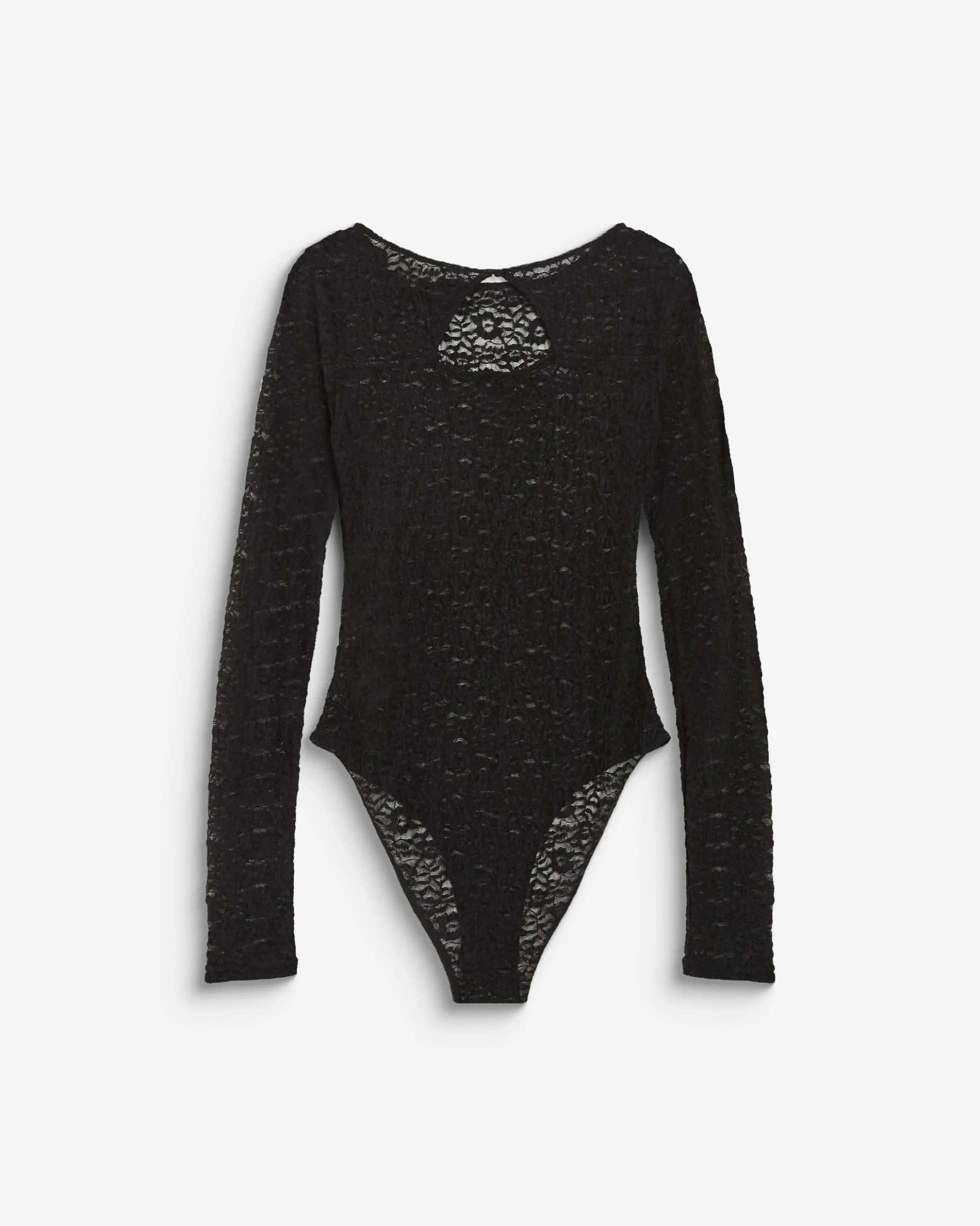 Body seconde peau en dentelle manches longues noir Bolero
