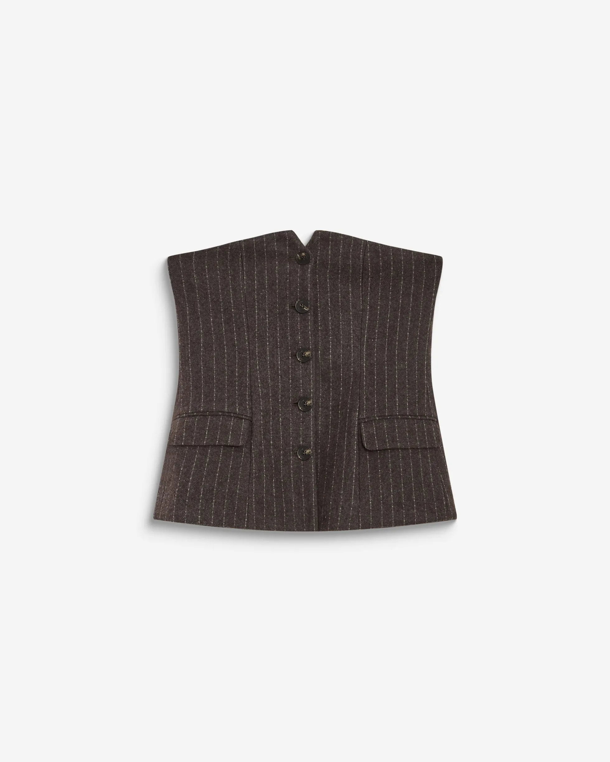Bustier en laine mélangée à rayures chocolat Burton