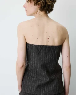 Bustier en laine mélangée à rayures chocolat Burton