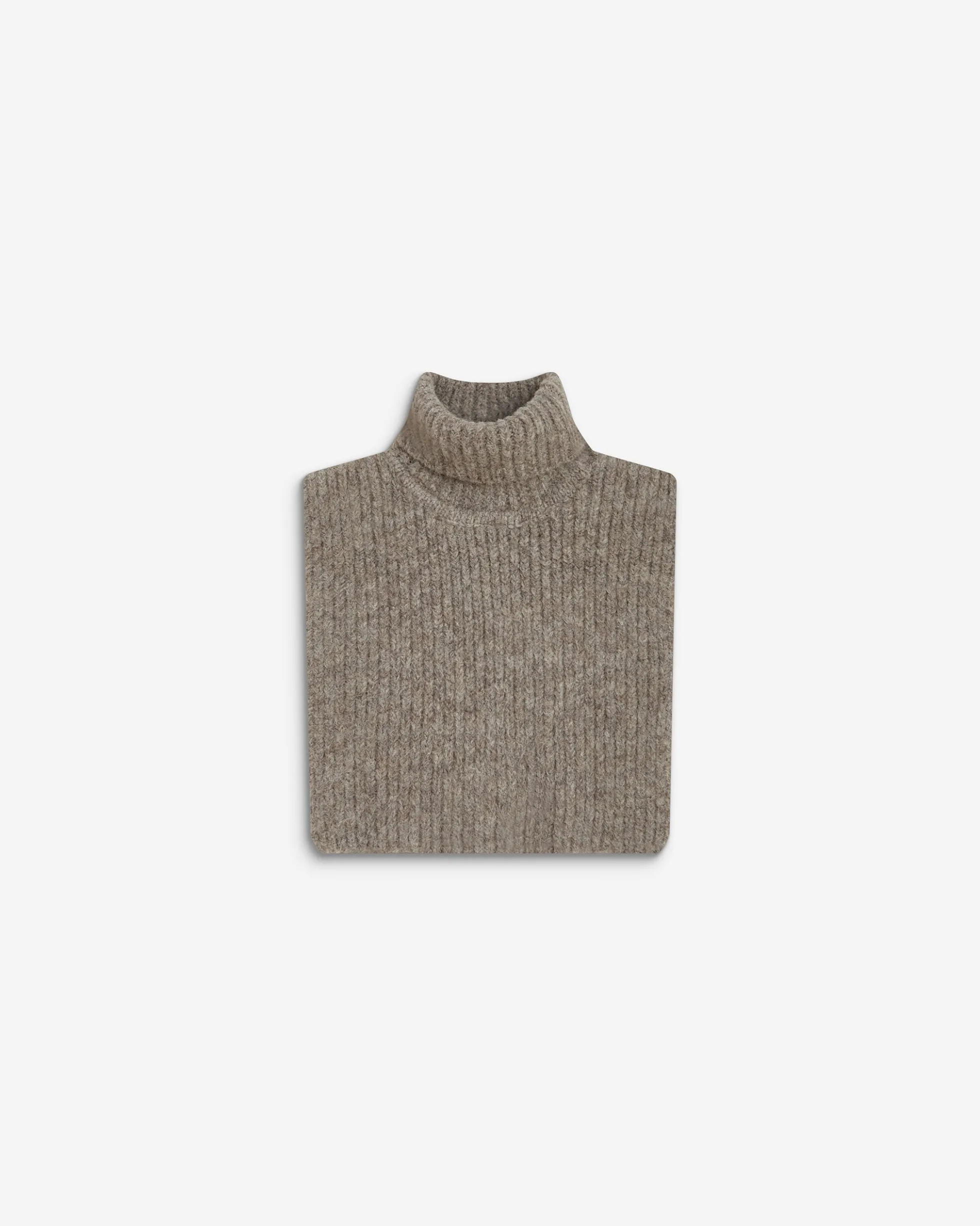 Cache-cou col roulé en maille taupe Ansel