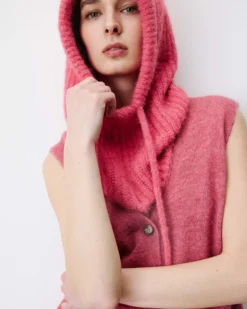 Cagoule en laine mélangée blush Samourai