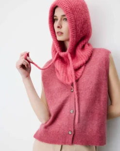 Cagoule en laine mélangée blush Samourai