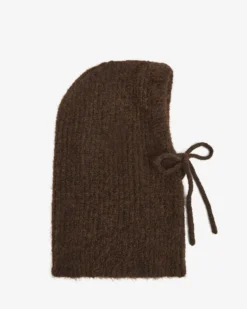 Cagoule en laine mélangée chocolat Samourai