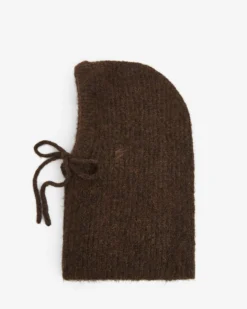 Cagoule en laine mélangée chocolat Samourai