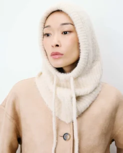 Cagoule en laine mélangée sable Samourai