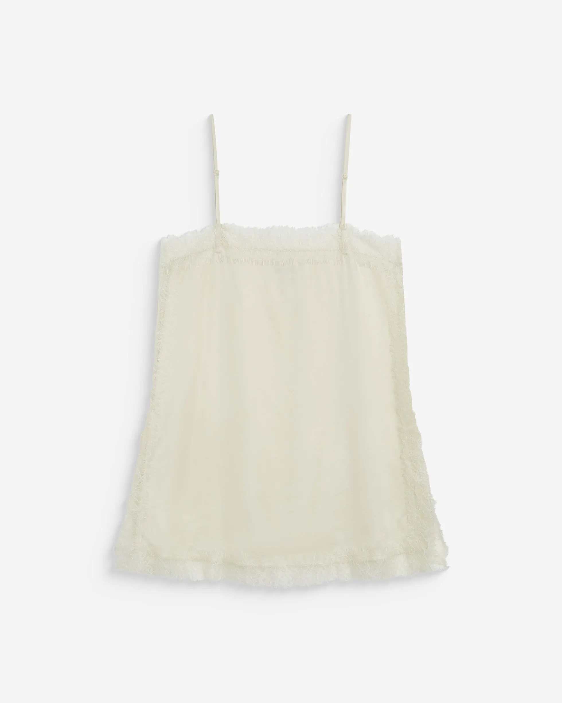 Caraco en satin et dentelle col carré ecru Blossom