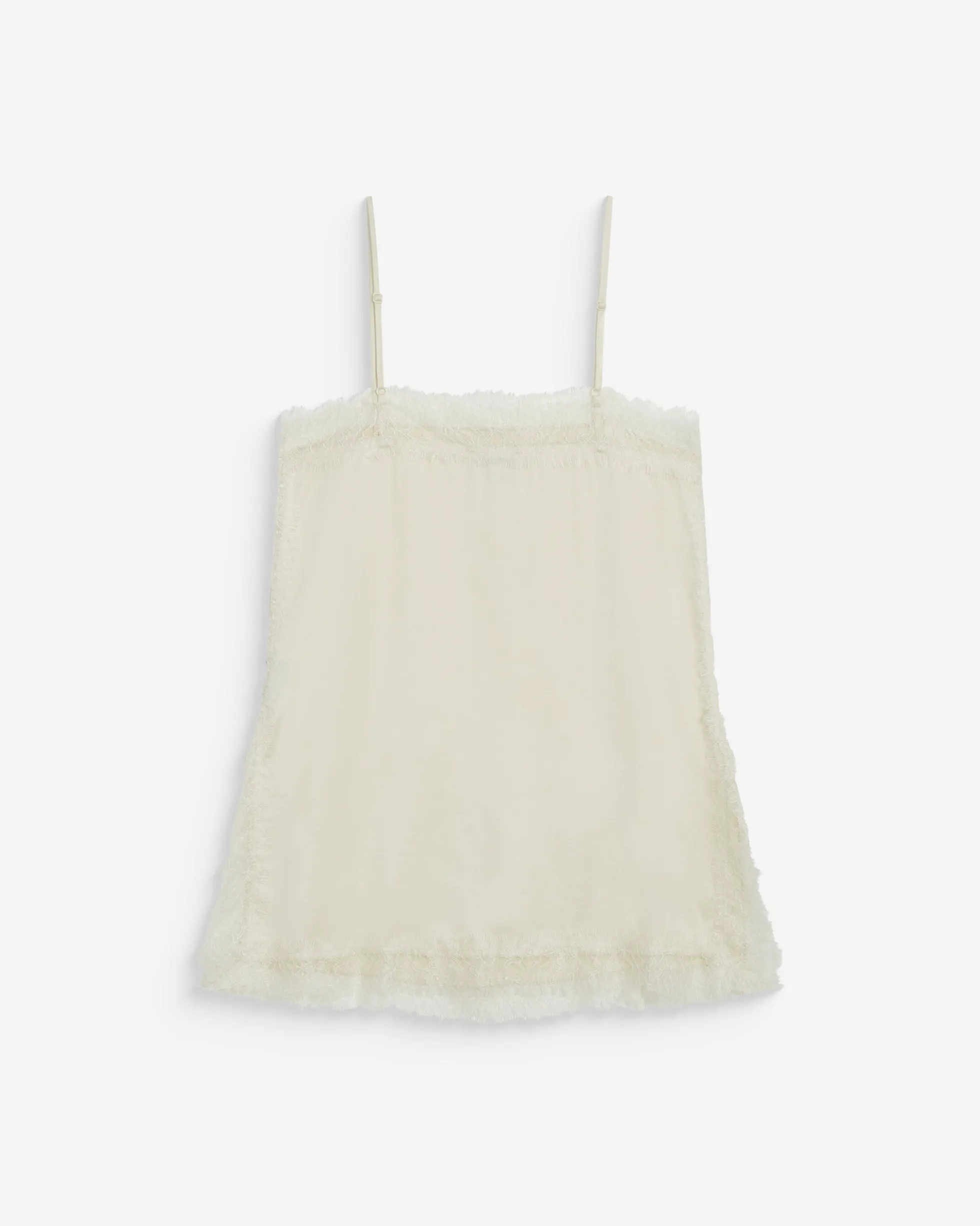 Caraco en satin et dentelle col carré ecru Blossom