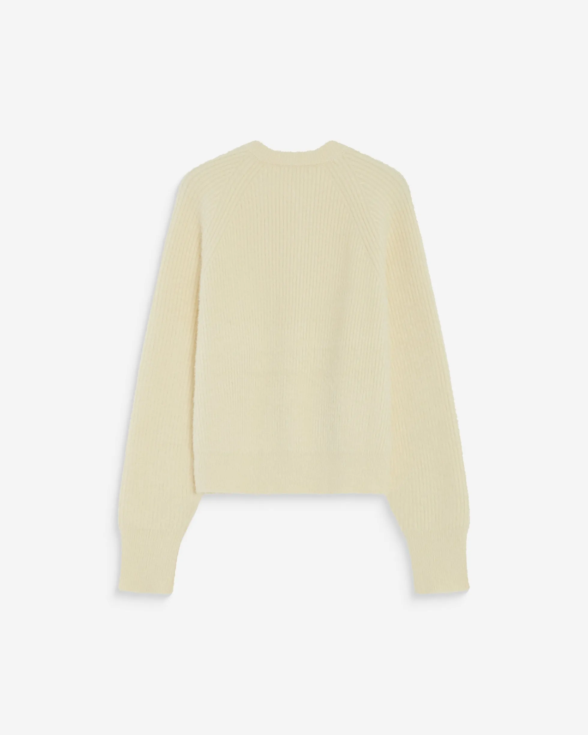 Cardigan doux col rond boutonné vanille Aleron