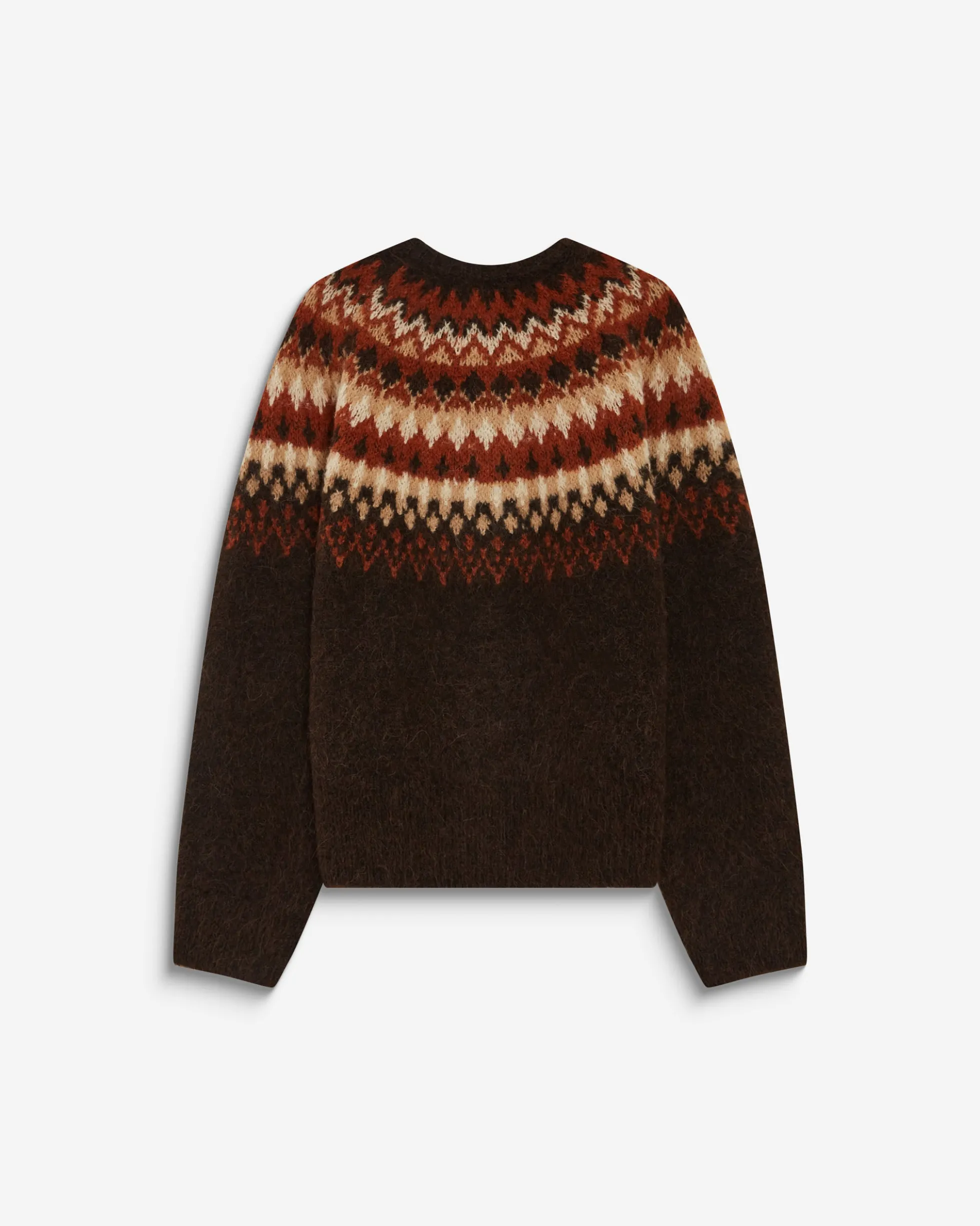 Cardigan en maille jacquard boutonné chocolat Alekio